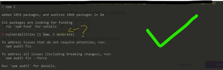 Pronto, A Exibição Do Erro Pickalgorithm Npm Error Foi Resolvida. Pronto, A Exibição Do Erro Pickalgorithm Npm Error Foi Resolvida.